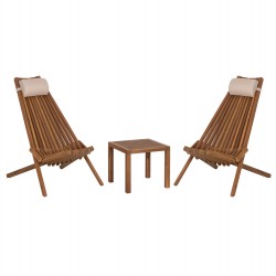 LOUNGE ΣΕΤ ΕΞ.ΧΩΡΟΥ 3ΤΜΧ SHIGAN HM10993 ΞΥΛΟ ΑΚΑΚΙΑΣ--ΜΑΞΙΛΑΡI ΚΕΦΑΛΗΣ ΣΕ ΜΠΕΖ