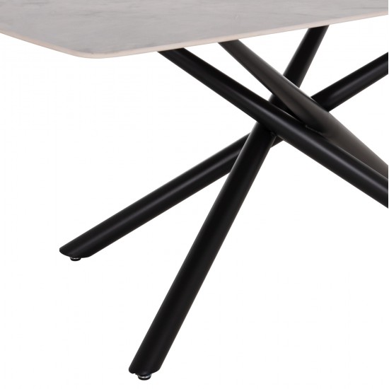 ΤΡΑΠΕΖΙ ΤΡΑΠΕΖΑΡΙΑΣ ISKA HM18423 ΚΕΡΑΜΙΚΟ TOP ΣΕ ΛΕΥΚΟ/ΚΑΦΕ ΜΑΡΜΑΡΟ 178x89x79Υεκ