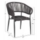 ΠΟΛΥΘΡΟΝΑ ΑΛΟΥΜΙΝΙΟΥ EULO HM5783.21 ΓΚΡΙ-TWISTED RATTAN ΓΚΡΙ 57x63x77Υεκ.