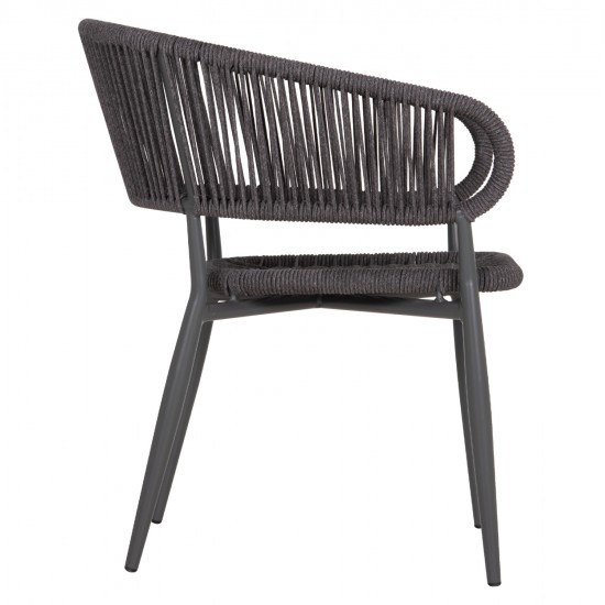 ΠΟΛΥΘΡΟΝΑ ΑΛΟΥΜΙΝΙΟΥ EULO HM5783.21 ΓΚΡΙ-TWISTED RATTAN ΓΚΡΙ 57x63x77Υεκ.
