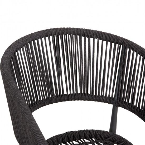 ΠΟΛΥΘΡΟΝΑ ΑΛΟΥΜΙΝΙΟΥ EULO HM5783.21 ΓΚΡΙ-TWISTED RATTAN ΓΚΡΙ 57x63x77Υεκ.