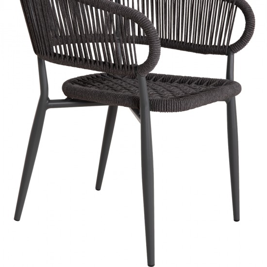 ΠΟΛΥΘΡΟΝΑ ΑΛΟΥΜΙΝΙΟΥ EULO HM5783.21 ΓΚΡΙ-TWISTED RATTAN ΓΚΡΙ 57x63x77Υεκ.