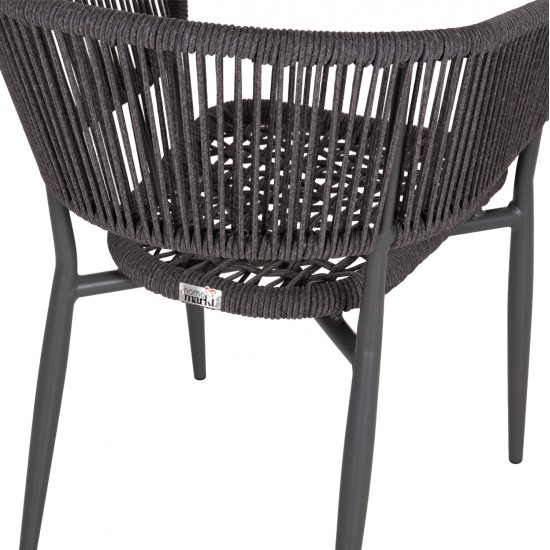 ΠΟΛΥΘΡΟΝΑ ΑΛΟΥΜΙΝΙΟΥ EULO HM5783.21 ΓΚΡΙ-TWISTED RATTAN ΓΚΡΙ 57x63x77Υεκ.