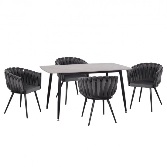 ΣΕΤ ΤΡΑΠΕΖΑΡΙΑΣ 5ΤΜΧ RAVEN HM12116.01 ΚΕΡΑΜΙΚΟ TOP ΓΚΡΙ ΜΑΡΜΑΡΟ--ΓΚΡΙ ΒΕΛΟΥΔΟ