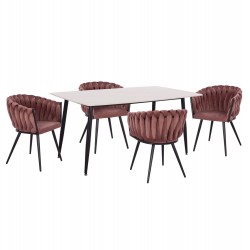 ΣΕΤ ΤΡΑΠΕΖΑΡΙΑΣ 5ΤΜΧ RAVEN HM12117.01 ΚΕΡΑΜΙΚΟ TOP ΛΕΥΚΟ ΜΑΡΜΑΡΟ--ΣΑΠΙΟ ΜΗΛΟ ΒΕΛΟΥΔΟ