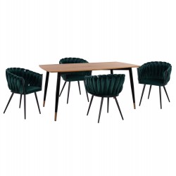 ΣΕΤ ΤΡΑΠΕΖΑΡΙΑΣ 5ΤΜΧ JOLIE HM12123.01 MDF TOP ΣΕ ΦΥΣΙΚΟ--ΚΥΠΑΡΙΣΣΙ ΒΕΛΟΥΔΟ