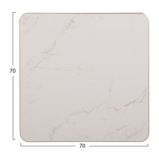 ΕΠΙΦΑΝΕΙΑ ΤΡΑΠΕΖΙΟΥ SINTERED STONE HM6654.12 WHITE MARBLE--ΠΛΑΙΣΙΟ ALU ΧΡΥΣΟ 70x70εκ.