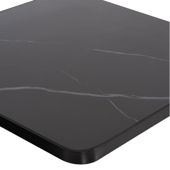 ΕΠΙΦΑΝΕΙΑ ΤΡΑΠΕΖΙΟΥ SINTERED STONE HM6654.03 BLACK MARBLE--ΠΛΑΙΣΙΟ ALU ΜΑΥΡΟ 70x70εκ.