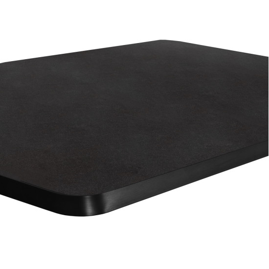 ΕΠΙΦΑΝΕΙΑ ΤΡΑΠΕΖΙΟΥ SINTERED STONE HM6656.01 ΜΑΥΡΗ ΜΕ ΠΛΑΙΣΙΟ ALU ΜΑΥΡΟ 120x80εκ.