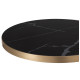ΕΠΙΦΑΝΕΙΑ ΤΡΑΠΕΖΙΟΥ SINTERED STONE HM6652.13 BLACK MARBLE--ΠΛΑΙΣΙΟ ALU ΧΡΥΣΟ Φ60εκ.
