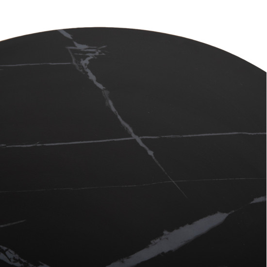 ΕΠΙΦΑΝΕΙΑ ΤΡΑΠΕΖΙΟΥ SINTERED STONE HM6652.13 BLACK MARBLE--ΠΛΑΙΣΙΟ ALU ΧΡΥΣΟ Φ60εκ.