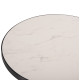 ΕΠΙΦΑΝΕΙΑ ΤΡΑΠΕΖΙΟΥ SINTERED STONE HM6652.02 WHITE MARBLE--ΠΛΑΙΣΙΟ ALU ΜΑΥΡΟ Φ60εκ.