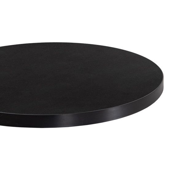 ΕΠΙΦΑΝΕΙΑ ΤΡΑΠΕΖΙΟΥ SINTERED STONE HM6653.01 ΜΑΥΡΗ ΜΕ ΠΛΑΙΣΙΟ ALU ΜΑΥΡΟ Φ70εκ.