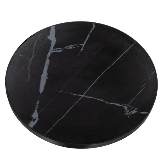 ΕΠΙΦΑΝΕΙΑ ΤΡΑΠΕΖΙΟΥ SINTERED STONE HM6653.03 BLACK MARBLE--ΠΛΑΙΣΙΟ ALU ΜΑΥΡΟ Φ70εκ.