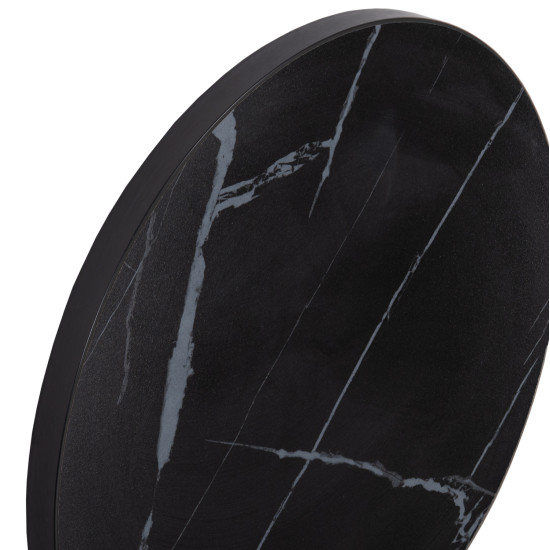 ΕΠΙΦΑΝΕΙΑ ΤΡΑΠΕΖΙΟΥ SINTERED STONE HM6653.03 BLACK MARBLE--ΠΛΑΙΣΙΟ ALU ΜΑΥΡΟ Φ70εκ.