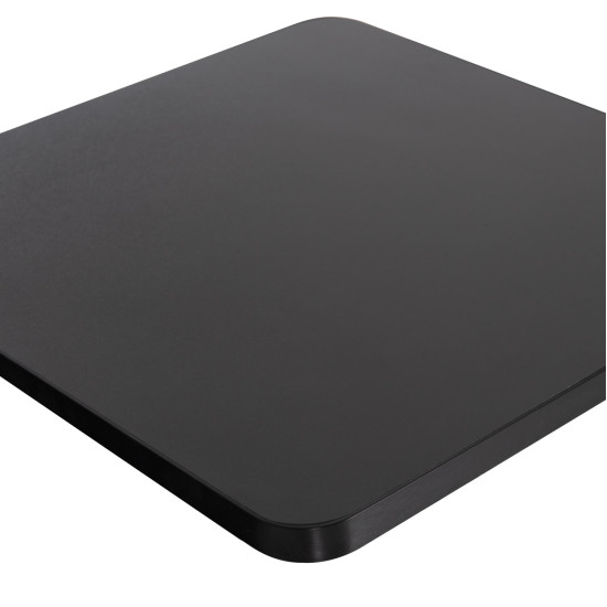 ΕΠΙΦΑΝΕΙΑ ΤΡΑΠΕΖΙΟΥ SINTERED STONE ΤΕΤΡΑΓΩΝΗ HM6655.01 ΜΑΥΡΗ ΜΕ ΠΛΑΙΣΙΟ ALU ΜΑΥΡΟ 80x80εκ.