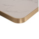 ΕΠΙΦΑΝΕΙΑ ΤΡΑΠΕΖΙΟΥ SINTERED STONE HM6656.12 WHITE MARBLE-ΠΛΑΙΣΙΟ ALU ΧΡΥΣΟ 120x80εκ.