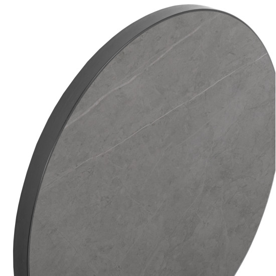 ΕΠΙΦΑΝΕΙΑ ΤΡΑΠΕΖΙΟΥ SINTERED STONE HM6652.05 GREY MARBLE--ΠΛΑΙΣΙΟ ALU ΓΚΡΙ Φ60εκ.