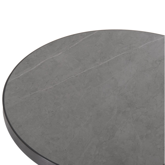 ΕΠΙΦΑΝΕΙΑ ΤΡΑΠΕΖΙΟΥ SINTERED STONE HM6652.05 GREY MARBLE--ΠΛΑΙΣΙΟ ALU ΓΚΡΙ Φ60εκ.