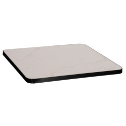 ΕΠΙΦΑΝΕΙΑ ΤΡΑΠΕΖΙΟΥ SINTERED STONE HM6654.02 WHITE MARBLE--ΠΛΑΙΣΙΟ ALU ΜΑΥΡΟ 70x70εκ.