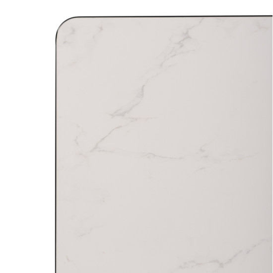ΕΠΙΦΑΝΕΙΑ ΤΡΑΠΕΖΙΟΥ SINTERED STONE HM6654.02 WHITE MARBLE--ΠΛΑΙΣΙΟ ALU ΜΑΥΡΟ 70x70εκ.
