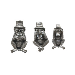 MONKIES ΔΙΑΚΟΣΜΗΤΙΚΟ ΜΑΪΜΟΥ SET 3ΤΜΧ 14x13x22cm POLYRESIN ΑΣΗΜΙ