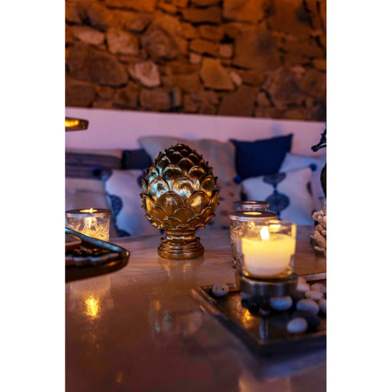 GOLDEN PINUS ΔΙΑΚΟΣΜΗΤΙΚΟ TOTEM 16x16x25cm POLYRESIN ΧΡΥΣΟ