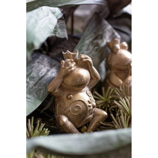 GRENOUILLE ΔΙΑΚΟΣΜΗΤΙΚΟ ΒΑΤΡΑΧΟΣ 12x10x23cm POLYRESIN ΧΡΥΣΟ