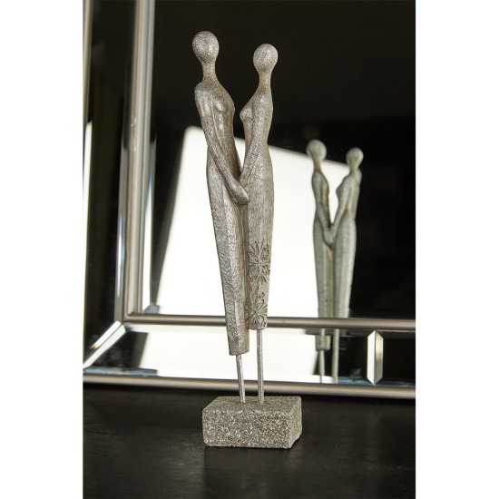 ENSEMBLE ΔΙΑΚΟΣΜΗΤΙΚΗ ΦΙΓΟΥΡΑ 8x5x31cm POLYRESIN ΑΣΗΜΙ