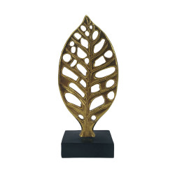 HERVA ΔΙΑΚΟΣΜΗΤΙΚΟ ΦΥΛΛΟ 11x5x23cm POLYRESIN ΧΡΥΣΟ ΜΑΥΡΟ