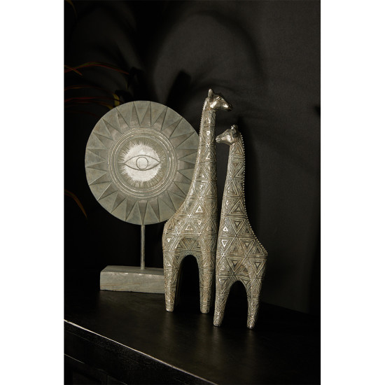 NIGERIA ΔΙΑΚΟΣΜΗΤΙΚΟ TOTEM 26x8x40cm POLYRESIN ΑΣΗΜΙ ΛΕΥΚΟ ΑΝΤΙΚΕ
