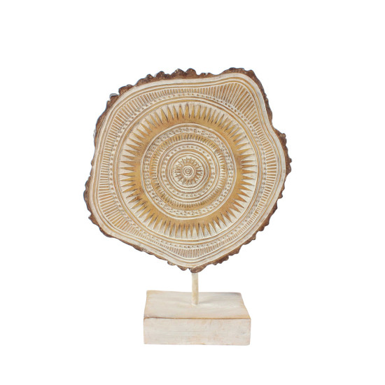 NUBIA ΔΙΑΚΟΣΜΗΤΙΚΟ TOTEM 24x9x32cm POLYRESIN ΜΠΕΖ ΚΑΦΕ