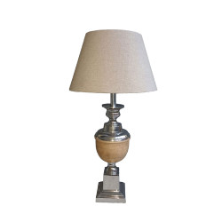 AMABLE ΦΩΤΙΣΤΙΚΟ ΕΠΙΤΡΑΠΕΖΙΟ 21x35x62cm ΑΛΟΥΜΙΝΙΟ ΑΣΗΜΙ ΦΥΣΙΚΟ ΞΥΛΟ ΜΠΕΖ