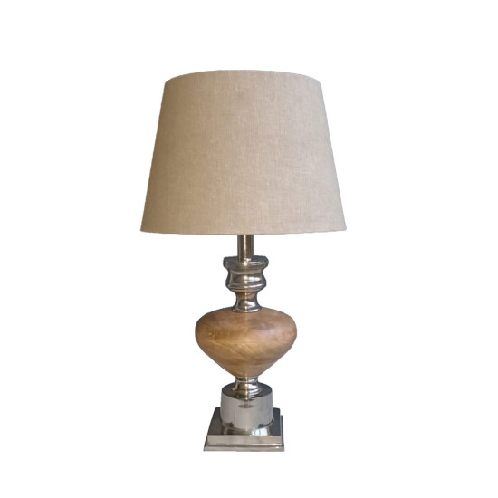 BRICE ΦΩΤΙΣΤΙΚΟ ΕΠΙΤΡΑΠΕΖΙΟ 23x30x48cm ΑΛΟΥΜΙΝΙΟ ΑΣΗΜΙ ΦΥΣΙΚΟ ΞΥΛΟ ΜΠΕΖ