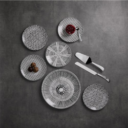 SERAX ΠΙΑΤΟ ΓΛΥΚΟΥ SET 7ΤΜΧ 30x30x3cm NEW BONE CHINA ΛΕΥΚΟ ΜΑΥΡΟ