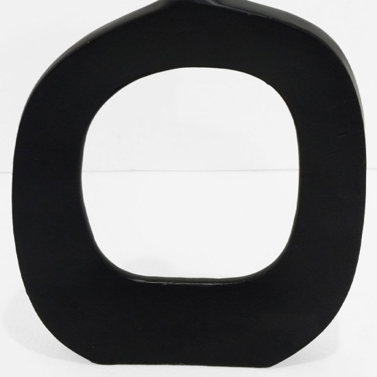 ABSTRACT OVAL ΒΑΖΟ 31x5x41cm ΑΛΟΥΜΙΝΙΟ ΜΑΥΡΟ