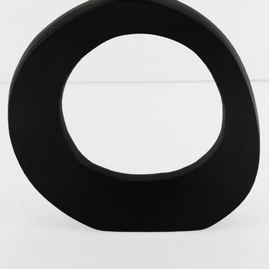 ABSTRACT CIRCLE ΒΑΖΟ 26x4x31cm ΑΛΟΥΜΙΝΙΟ ΜΑΥΡΟ