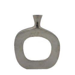 ABSTRACT OVAL ΒΑΖΟ 31x5x41cm ΑΛΟΥΜΙΝΙΟ SILVER NICKEL