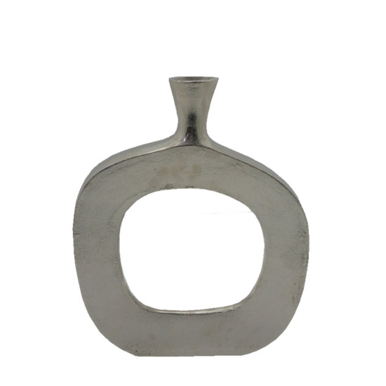 ABSTRACT OVAL ΒΑΖΟ 31x5x41cm ΑΛΟΥΜΙΝΙΟ SILVER NICKEL