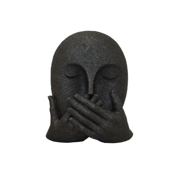 SOUS ΔΙΑΚΟΣΜΗΤΙΚΟ ΠΡΟΣΩΠΟ 15x10x17cm POLYRESIN ΜΑΥΡΟ
