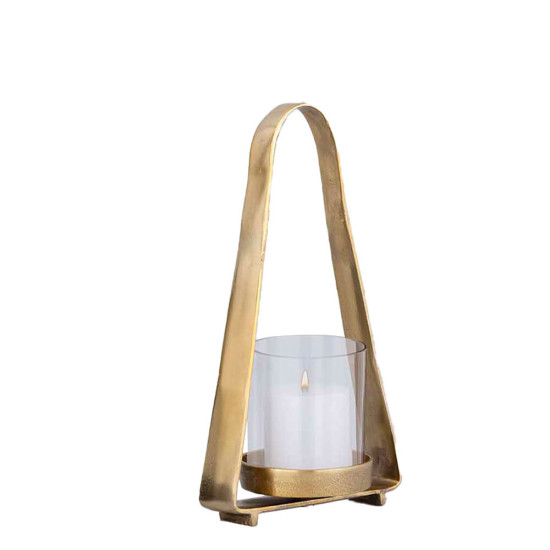 LUMINUS ΦΑΝΑΡΙ 35x11.5x19cm ΑΛΟΥΜΙΝΙΟ ΧΡΥΣΟ ΓΥΑΛΙ