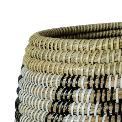 LAI ΚΑΛΑΘΙ SET 2ΤΜΧ 28x28x28cm KANSGRASS ΦΥΣΙΚΟ ΛΕΥΚΟ ΠΛΑΣΤΙΚΟ ΜΑΥΡΟ