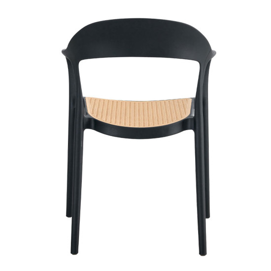 BISTROT ΚΑΡΕΚΛΑ ΜΑΥΡΟ ΦΥΣΙΚΟ 57x53x81.5cm